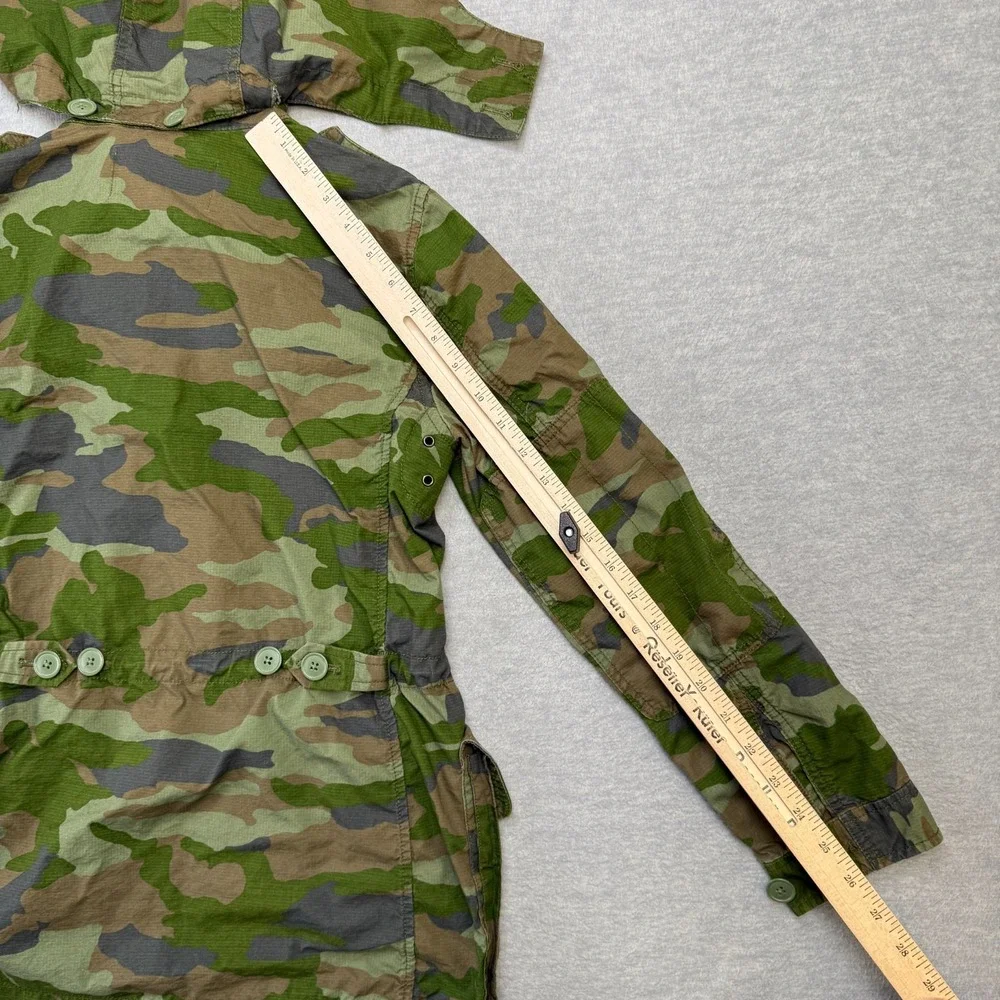 J Crew Jacket Women XS Green Camo Military Parka Utility Adjustable Ripstop Hood